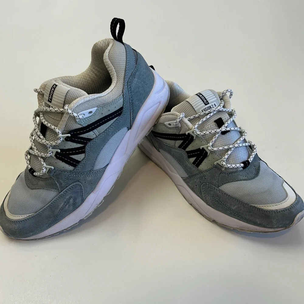 Karhu Fusion 2.0 Mens Size 10 Grey Suede Mesh Running Shoes F804148 Unisex